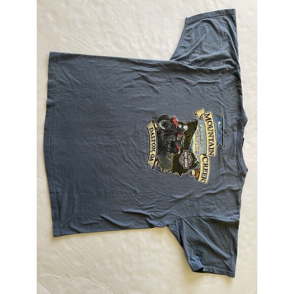 Y2k Harley Davidson Blue‎ Biker Mountain Creek Dalton Georgia Size 2XL - Picture 10 of 10
